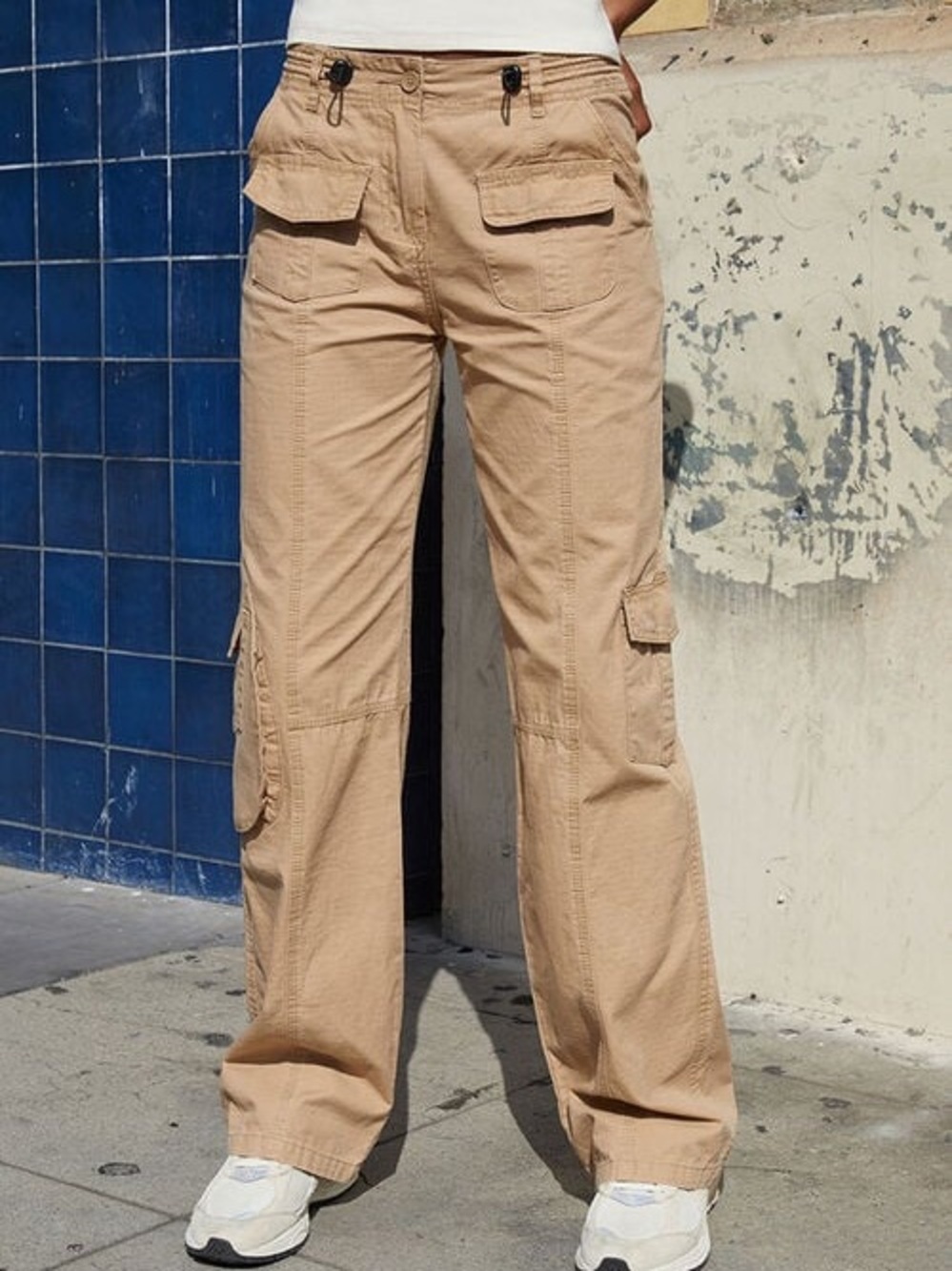 🌺John Galt Light Brown Kim Cargo Pants by Pacsun